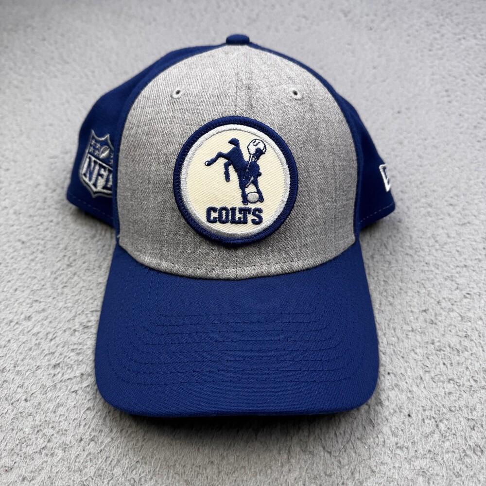 INDIANAPOLIS COLTS Hat Cap Mens Medium-Large Blue Flex Retro New Era 39Thirty